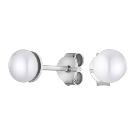 Серьги серебряные с жемчугом 5,5 см