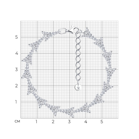 Браслет из серебра с фианитами