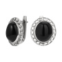 Серебряные серьги с черным агатом