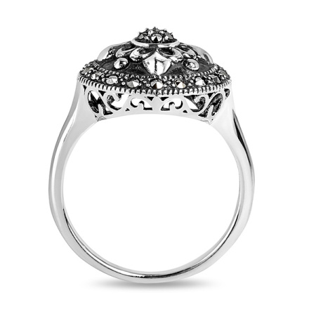 Серебряное кольцо с марказитами Swarovski