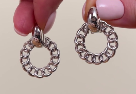 Серебряные серьги «Цепь»