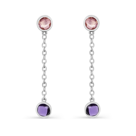 Серьги-пусеты из серебра с алпанитом