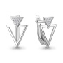 Серьги из серебра с фианитами «Треугольник»