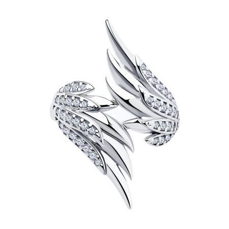 Кольцо из серебра с фианитами