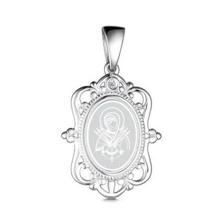 Серебряная подвеска с бриллиантом «Спаси и сохрани»