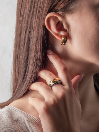 Серебряное кольцо с позолотой