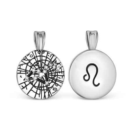Серебряная подвеска с фианиатми «Зодиак Лев»