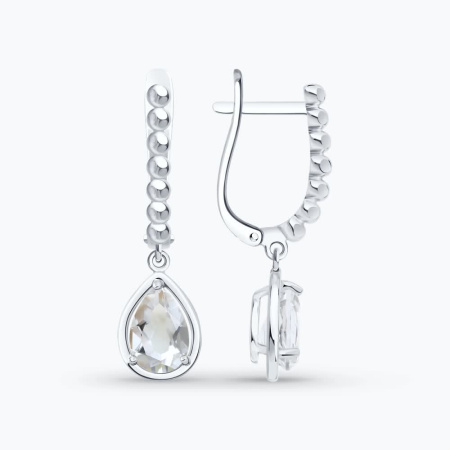 Серьги из серебра с горным хрусталем