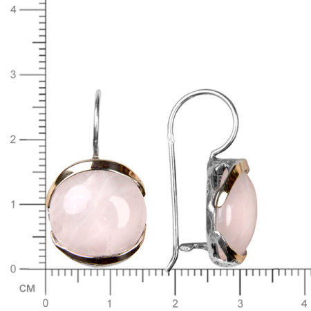 Серебряные серьги с кварцем