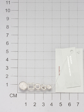 Серебряная брошь с фианитами «Геометрия»