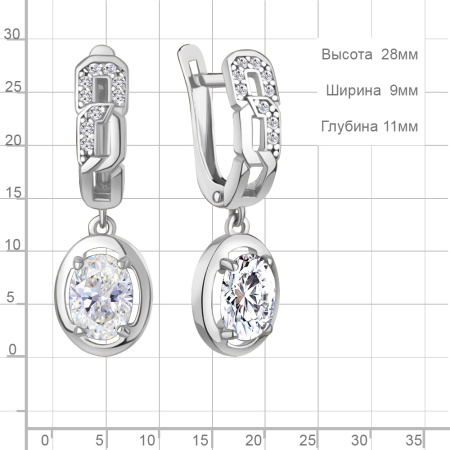 Серебряные серьги с фианитами