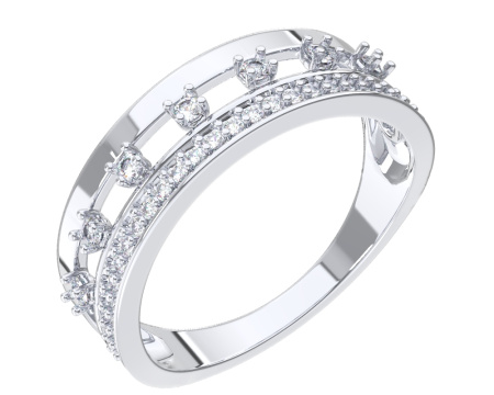 Серебряное кольцо с фианитами