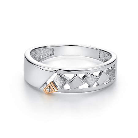 Кольцо из серебра с бриллиантом