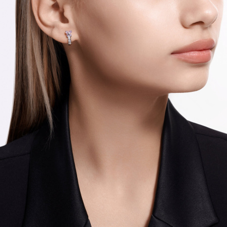 Серьги из серебра с фианитами