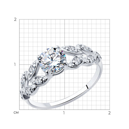 Серебряное кольцо с фианитами