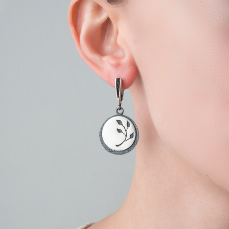 Серьги из серебра «Ветка»