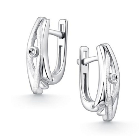 Серьги из серебра с бриллиантом