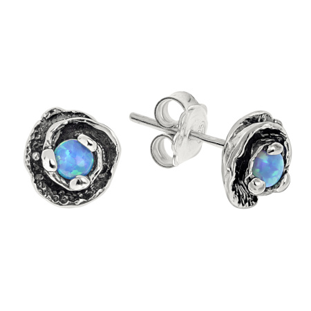 Серьги серебряные с опалом