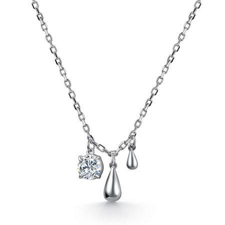 Колье из серебра с фианитом «Капля»