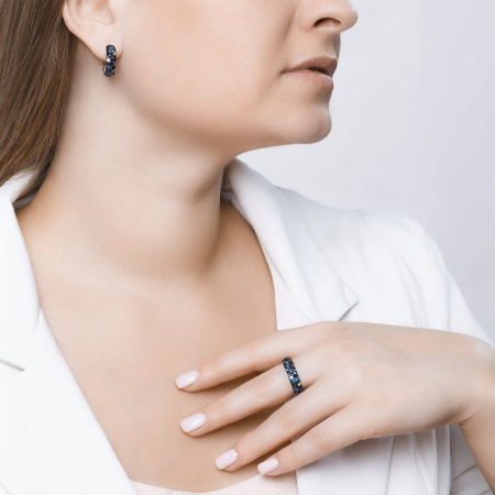 Серебряные серьги с фианитами