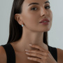 Серьги из серебра с топазами и фианитами