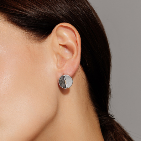 Серебряные серьги из серебра с бриллиантом «Дуэт»