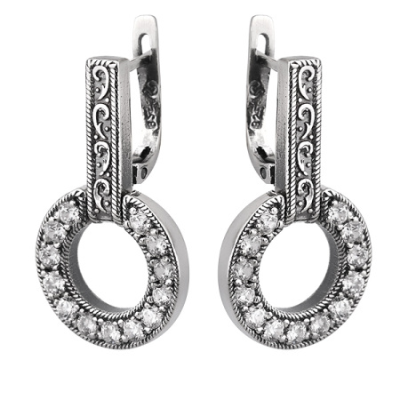 Серебряные серьги с фианитом