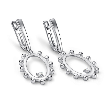 Серьги из серебря с фианитами