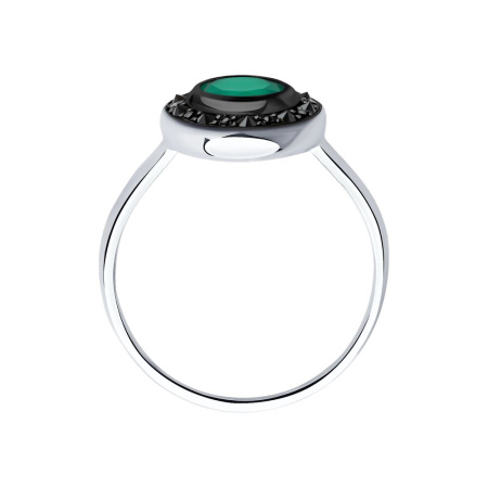 Кольцо из серебра с агатом и марказитами