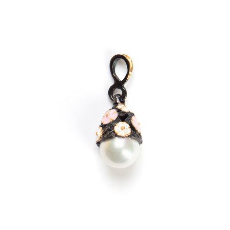 Серебряная подвеска с жемчугом и эмалью