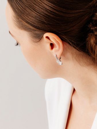 Серьги из серебра с горным хрусталем