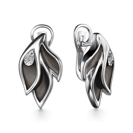 Серьги из серебра с бриллиантом