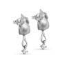 Серебряные серьги с фианитами «Мышь»