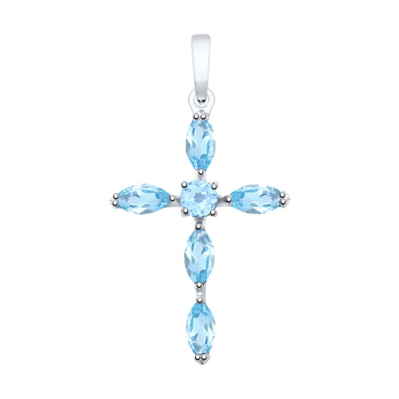 Крест из серебра с топазами