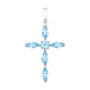 Крест из серебра с топазами