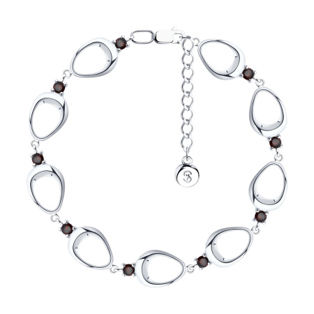 Серебряный браслет с гранатами