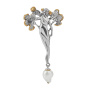Серебряная брошь с жемчугом «Фея»