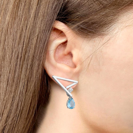 Серьги из серебра с топазами