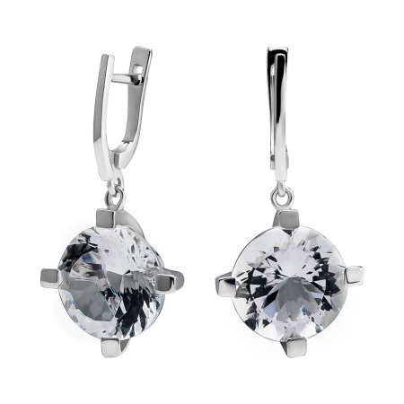 Серебряные серьги с горным хрусталем