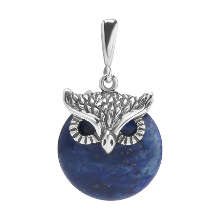 Подвеска из серебра с лазуритом «Сова»