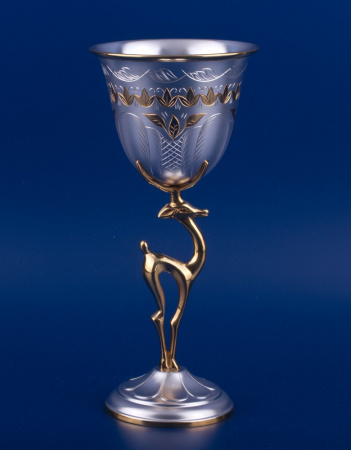 Серебряный бокал из серебра «Осень» олень