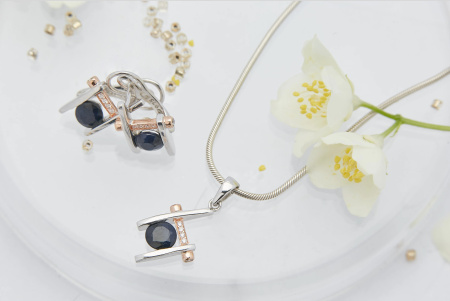 Серьги из серебра ETHNICA с натуральным сапфиром