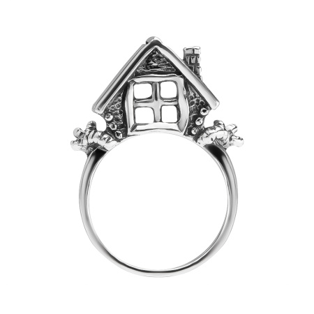 Кольцо из серебра «Домик»