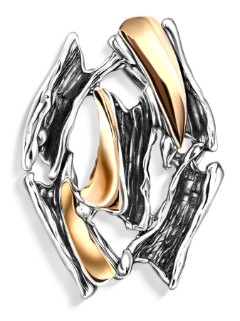 Серебряный кулон с золотом