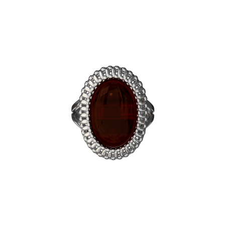 Серебряное кольцо с янтарем