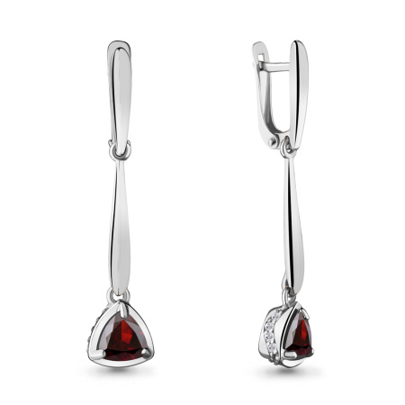Серьги из серебра с гранатом