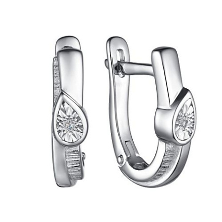 Серьги из серебра с бриллиантом