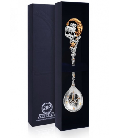 Серебряная ложка «Зодиак Овен» с позолотой