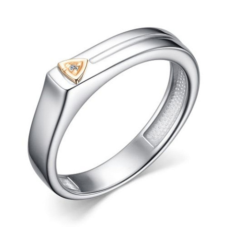 Кольцо из серебра с бриллиантом