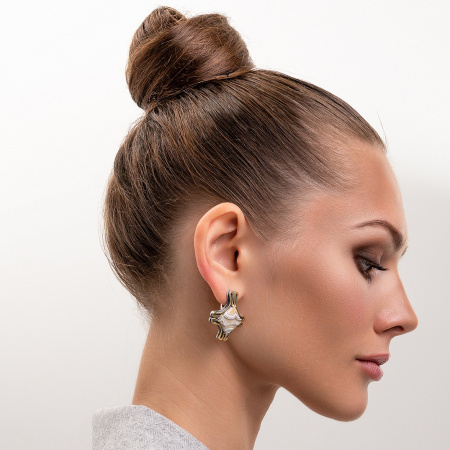 Серебряные серьги «Крест» с агатом